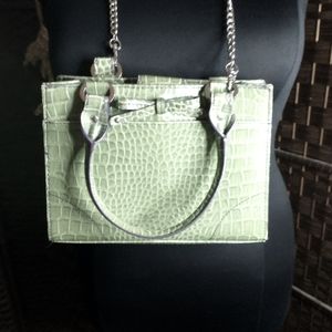 LIZ CLAIBORNE Small Green Animal Satchel/Shoulder Bag